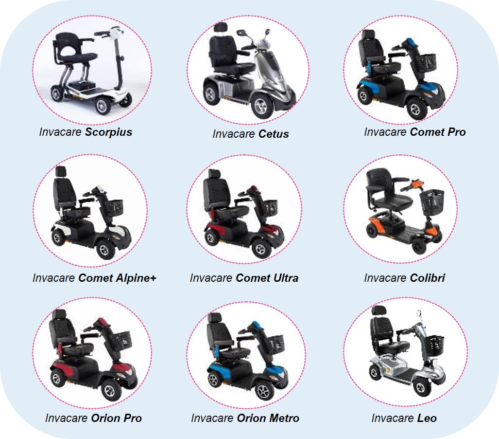 Alle Invacare Scooter Modelle