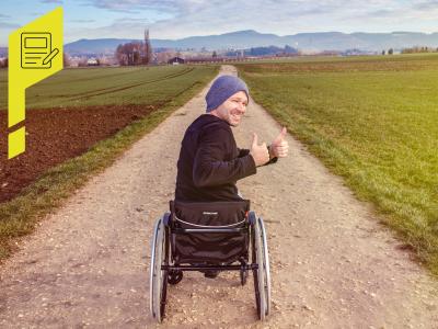 Filip Pokelé im Küschall-Rollstuhl Filip Pokelé im Küschall-Rollstuhl